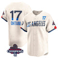 vanessashop Los Angeles Dodgers #17 Shohei Ohtani Cream  2024 World Series Champions City Connect Limited Stitched Jersey