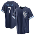 vanessashop Kansas City Royals #7 Bobby Witt Jr. Navy  City Connect Replica Player Jersey