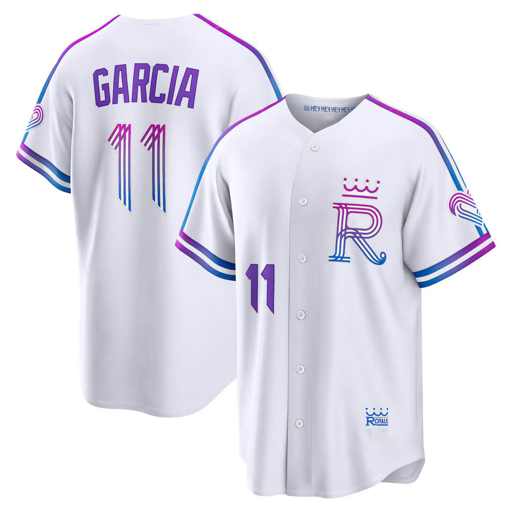 vanessashop Kansas City Royals #11 Maikel Garcia White  2026 City Connect Stadium Jersey