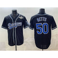 vanessashop Los Angeles Dodgers #50 Mookie Betts Black  Fashion 2025 World Series Cool Base Stitched Jersey