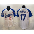 vanessashop Los Angeles Dodgers #17 Shohei Ohtani White Royal  2025 World Series Champions Patch Tokyo Series Limited Stitched Jersey