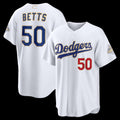 vanessashop Los Angeles Dodgers #50 Mookie Betts White  2026 Gold Collection Stadium Jersey
