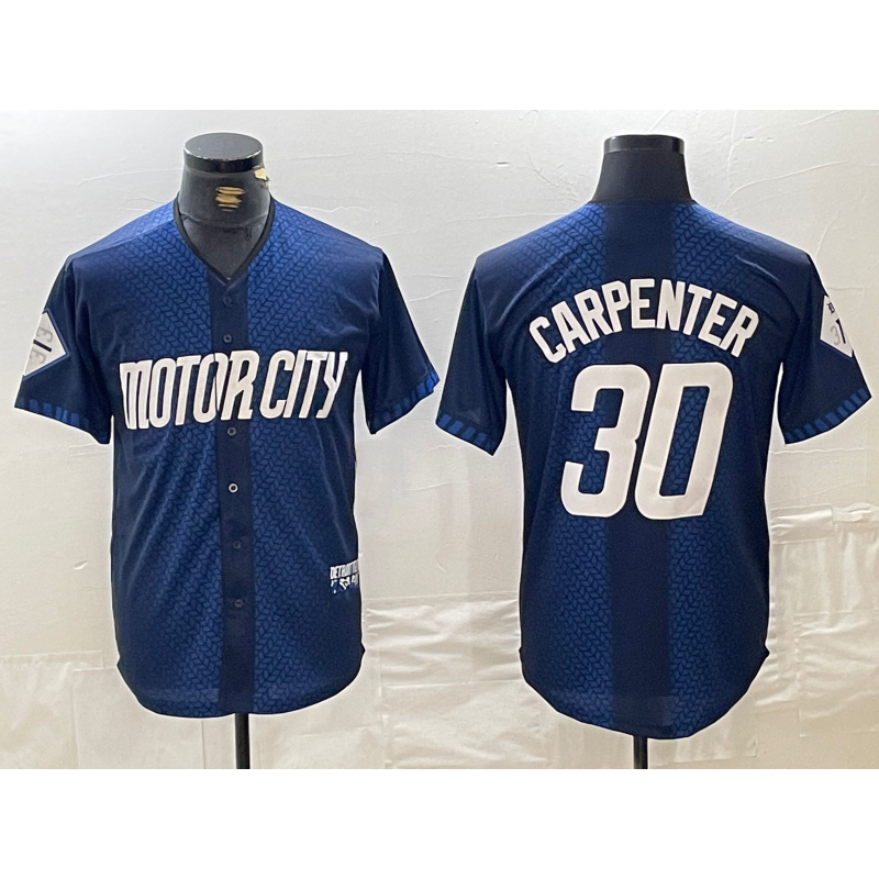 vanessashop Detroit Tigers #30 Kerry Carpenter 2024 Navy  City Connect Cool Base Limited Stitched Jersey