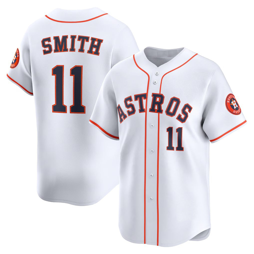 vanessashop Houston Astros #11 Cam Smith White  Home Limited Player Jersey
