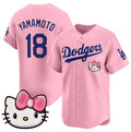 vanessashop Los Angeles Dodgers #18 Yoshinobu Yamamoto Pink  2025 Hello Kitty Vapor Limited Stitched Jersey