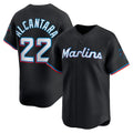 vanessashop  Miami Marlins #22 Sandy Alcantara Black  Alternate Limited Player Jersey