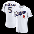 vanessashop Los Angeles Dodgers #5 Freddie Freeman White  2026 Gold Collection Authentic Jersey