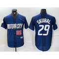 vanessashop Detroit Tigers #29 Tarik Skubal Number 2024 Navy  City Connect Cool Base Limited Stitched Jersey