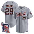 vanessashop Detroit Tigers #29 Tarik Skubal Gray  Logo Patch Vapor Premier Limited Stitched Jersey