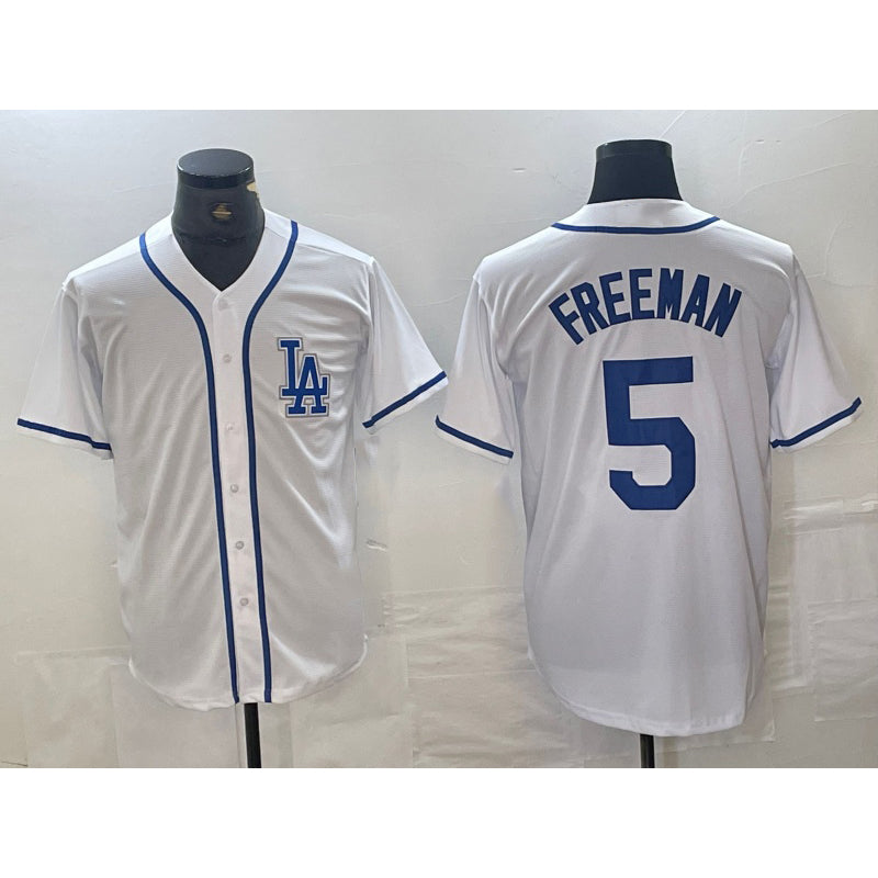 vanessashop Los Angeles Dodgers #5 Freddie Freeman White  Cool Base Stitched Jersey
