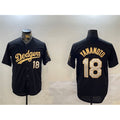 vanessashop Los Angeles Dodgers #18 Yoshinobu Yamamoto Black Gold  Limited Stitched Jersey