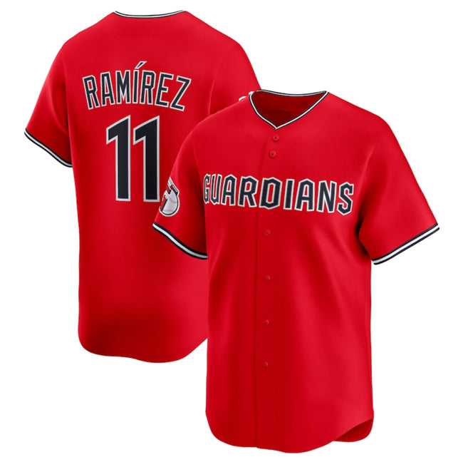 vanessashopCleveland Guardians #11 Jose Ramirez Red  Alternate Limited Stitched Jersey
