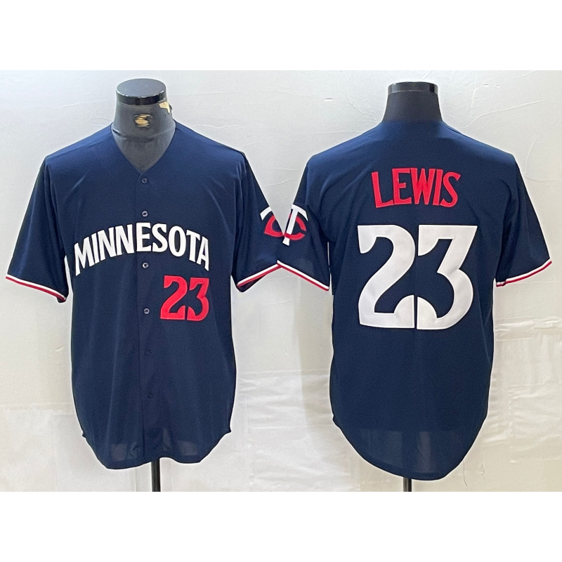 vanessashop Minnesota Twins #23 Royce Lewis Number 2023 Navy Blue  Cool Base Stitched Jersey 2