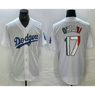 vanessashop Los Angeles Dodgers #17 Shohei Ohtani Mexico White  Cool Base Stitched Jersey 2