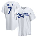 vanessashop Los Angeles Dodgers #7 Blake Snell White  2024 Cool Base Stitched Jersey