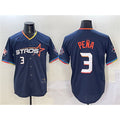 vanessashop Houston Astros #3 Jeremy Pena Navy  2025 City Connect With Texas Patch Limited Stitched Jersey