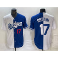 vanessashop Los Angeles Dodgers #17 Shohei Ohtani Number White Blue  Two Tone Stitched Jersey 2