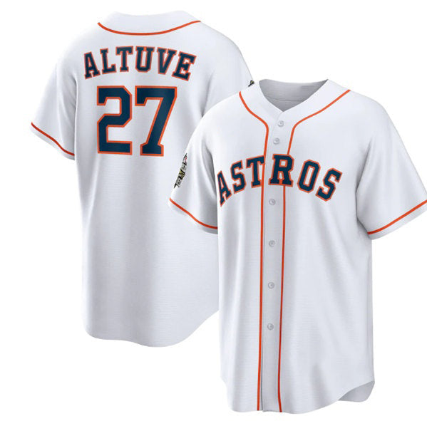 vanessashop Houston Astros #27 Jose Altuve White  2022 World Series Home Stitched Jersey