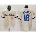 vanessashop Los Angeles Dodgers #18 Yoshinobu Yamamoto Number Cream  2024 City Connect Limited Stitched Jerseys