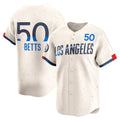 vanessashop Los Angeles Dodgers #50 Mookie Betts Cream  City Connect Limited Player Jersey