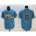 vanessashop Milwaukee Brewers #11 Jackson Chourio Blue  2022 City Connect Cool Base Stitched Jersey