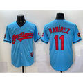 vanessashopCleveland Guardians #11 Jos¨¦ Ram¨ªrez Blue  Vapor Premier Limited Stitched Jersey