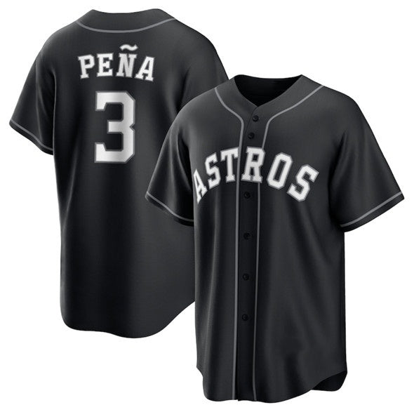 vanessashop Houston Astros #3 Jeremy Pena Black  Lights Out Limited Stitched Jersey