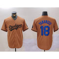 vanessashop Los Angeles Dodgers #18 Yoshinobu Yamamoto Olive  Cool Base Limited Stitched Jersey