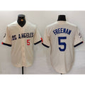 vanessashop Los Angeles Dodgers #5 Freddie Freeman Number Cream  2024 City Connect Limited Stitched Jersey 2