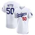 vanessashop Los Angeles Dodgers #50 Mookie Betts White  Home Elite Stitched Jersey