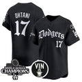 vanessashop Los Angeles Dodgers #17 Shohei Ohtani Black  Mexico 2025 LA Gothic Style With Vin And 2024 World Series Champions Patch Vapor Premier Limited Stitched Jersey