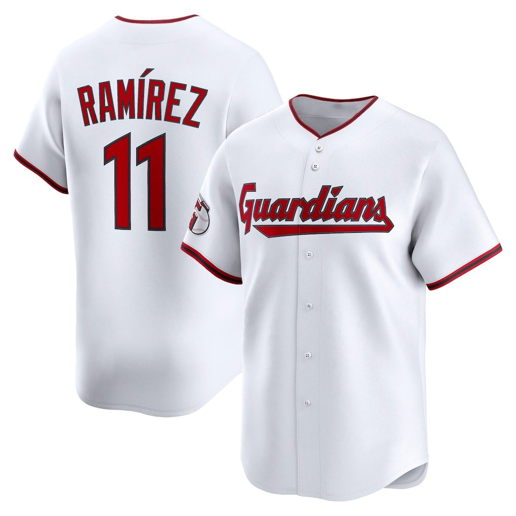 vanessashopCleveland Guardians #11 Jos¨¦ Ram¨ªrez White  Home Limited Player Jersey