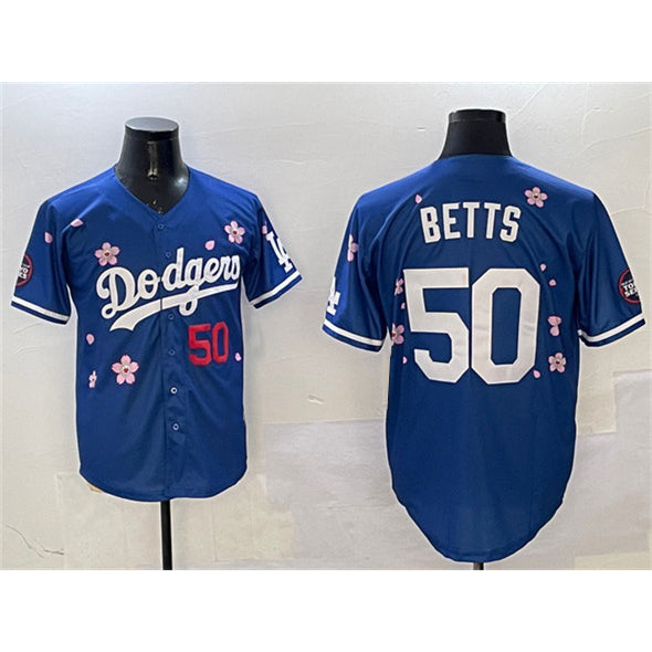 vanessashop Los Angeles Dodgers #50 Mookie Betts Royal  2025 Tokyo Series Limited Stitched Jersey
