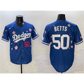 vanessashop Los Angeles Dodgers #50 Mookie Betts Royal  2025 Tokyo Series Limited Stitched Jersey