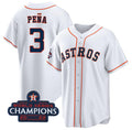 vanessashop Houston Astros #3 Jeremy Pena White  2022 World Series Champions Cool Base Stitched Jersey