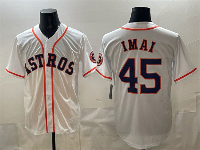 vanessashop Houston Astros #45 Tatsuya Imai White  Cool Base Stitched Jersey