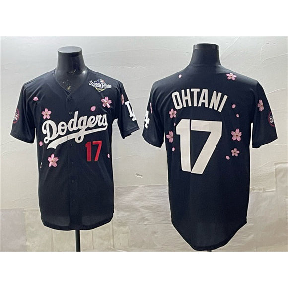 vanessashop Los Angeles Dodgers #17 Shohei Ohtani Black  2025 World Series Patch Tokyo Series Limited Stitched Jersey