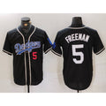 vanessashop Los Angeles Dodgers #5 Freddie Freeman Number Black  Cool Base With Patch Stitched Jersey 2