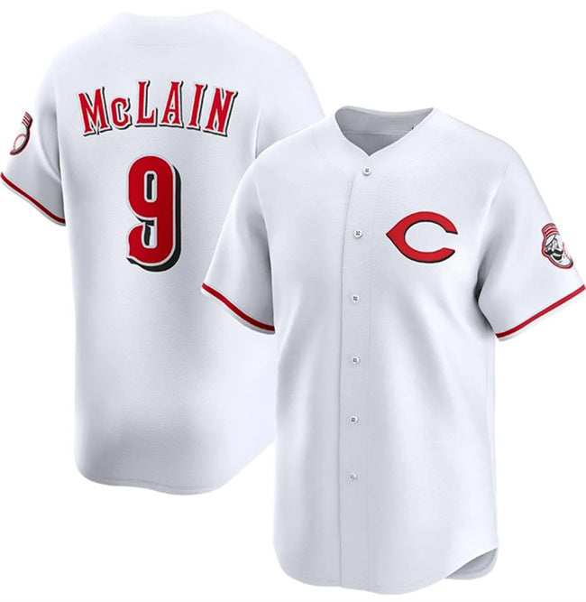 vanessashop Cincinnati Reds #9 Matt McLain White  2025 Home Limited Stitched Jersey