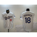 vanessashop Los Angeles Dodgers #18 Yoshinobu Yamamoto White Gold  Home Limited Stitched Jerseys
