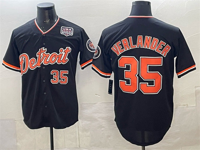 vanessashop Detroit Tigers #35 Justin Verlander Navy  2026 Alternate USA 250' Patch Vapor Premier Limited Stitched Jersey