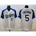 vanessashop Los Angeles Dodgers #5 Freddie Freeman Number White Blue  Fashion Stitched Cool Base Limited Jersey 2