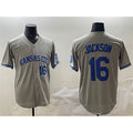 vanessashop Kansas City Royals #16 Bo Jackson Gray  2024 Away Limited Stitched Jersey