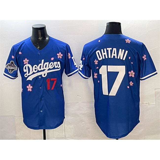 vanessashop Los Angeles Dodgers #17 Shohei Ohtani Royal  2025 World Series Champions Patch Tokyo Series Limited Stitched Jersey