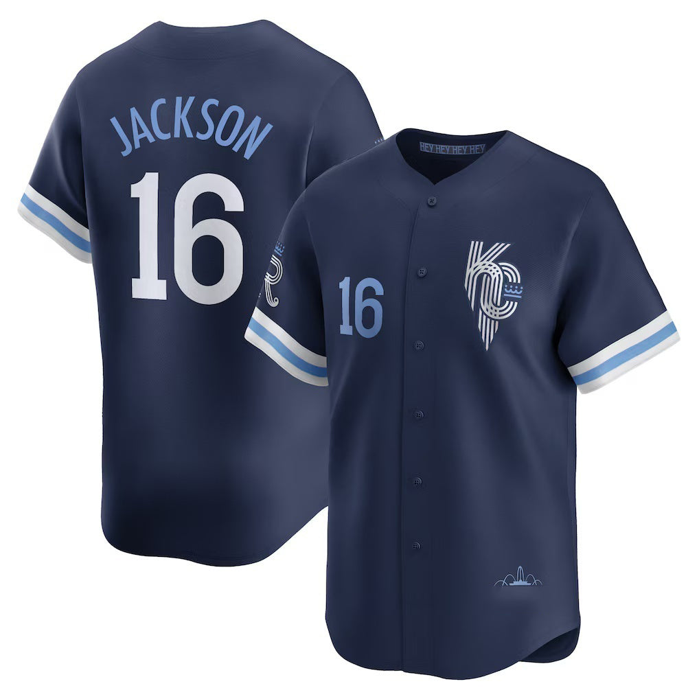 vanessashop Kansas City Royals #16 Bo Jackson Navy  City Connect Retired Player Jersey