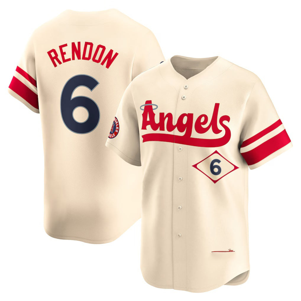 vanessashop Los Angeles Angels #6 Anthony Rendon Cream  City Connect Limited Player Jersey