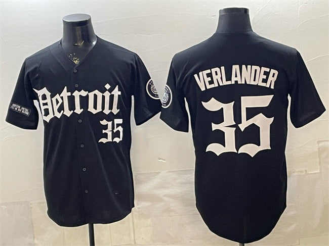 vanessashop Detroit Tigers #35 Justin Verlander 2026 Black  'Motor Gothic Edition' Vapor Premier Limited Stitched Jersey
