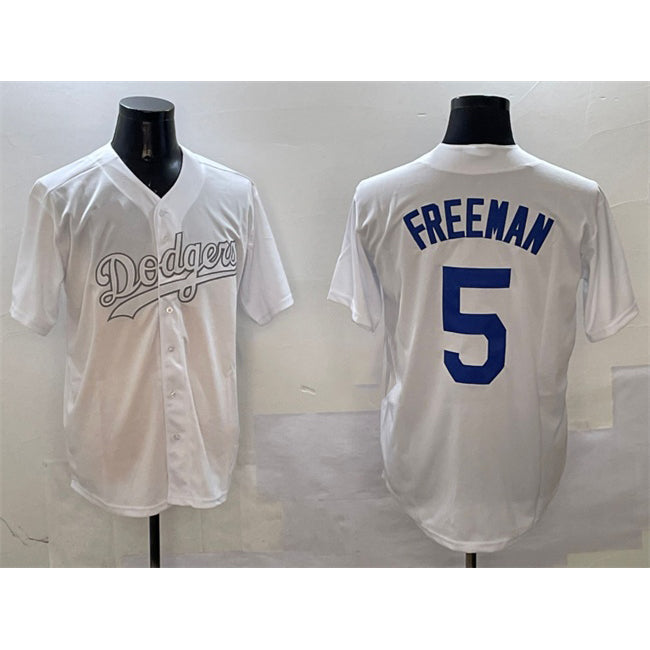vanessashop Los Angeles Dodgers #5 Freddie Freeman White  Fashion Cool Base Stitched Jersey