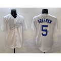 vanessashop Los Angeles Dodgers #5 Freddie Freeman White  Fashion Cool Base Stitched Jersey