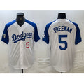 vanessashop Los Angeles Dodgers #5 Freddie Freeman Number White Blue  Fashion Stitched Cool Base Limited Jerseys
